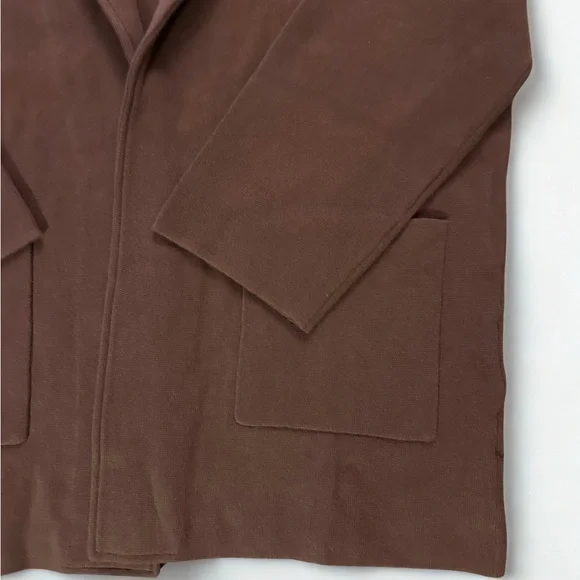 Quince Knit Blazer 100% Organic Cotton Brown Size XL NWT - Picture 4 of 6
